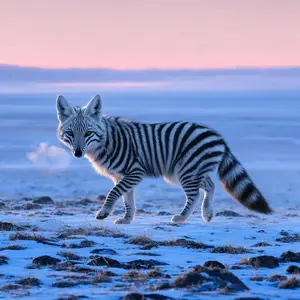 Arctic fox + Zebra